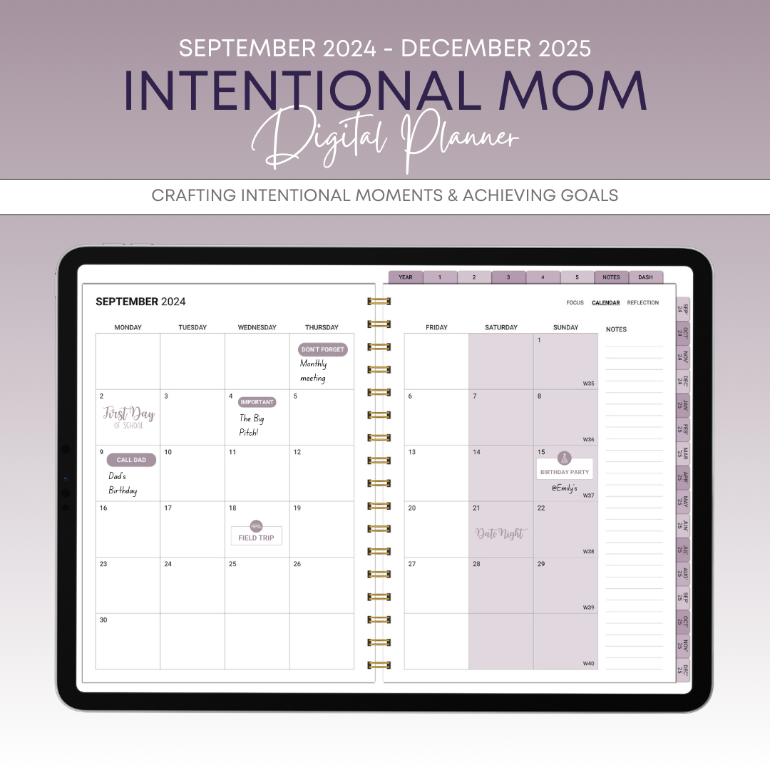 Mom's digital calendar and planner