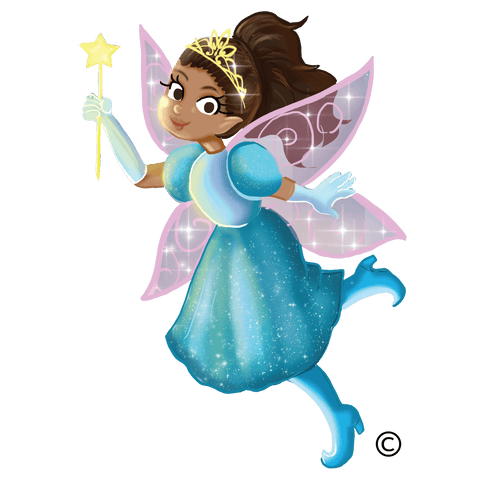Whimsical sparkling tooth fairy character