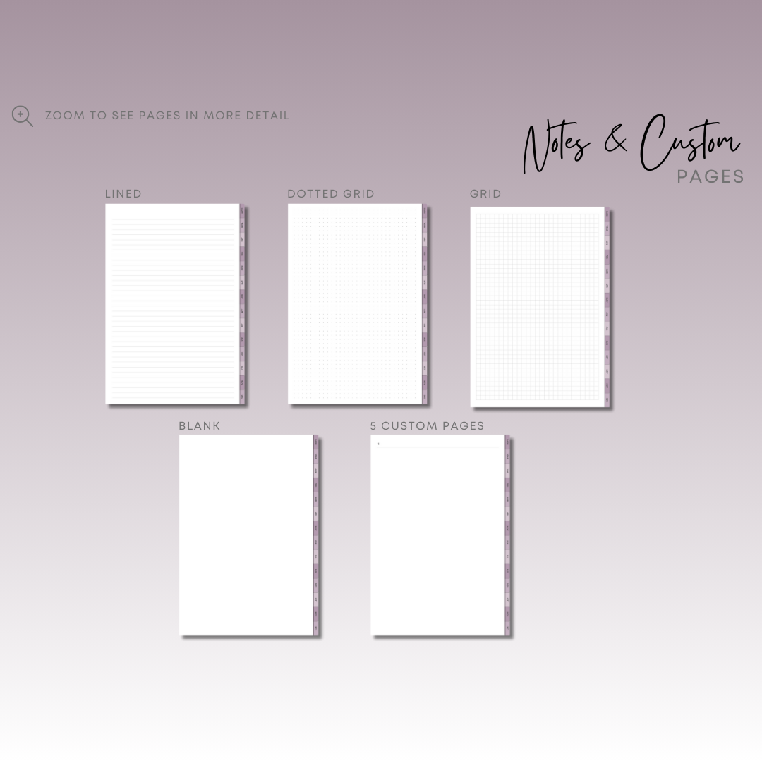 Notebook page layout preview display