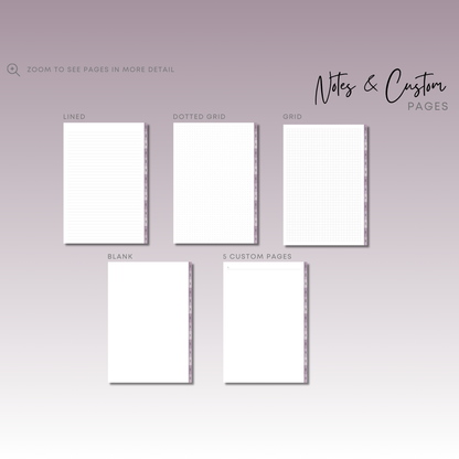 Notebook page layout preview display