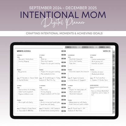 Weekly planner for intentional moms